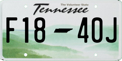 TN license plate F1840J