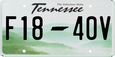 TN license plate F1840V