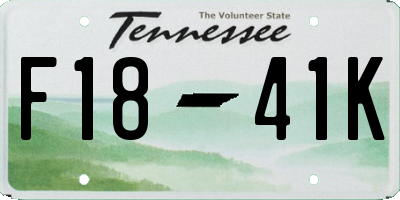 TN license plate F1841K