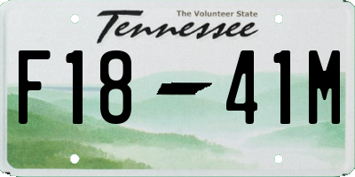TN license plate F1841M