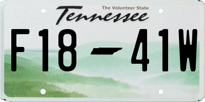 TN license plate F1841W