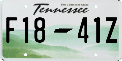 TN license plate F1841Z