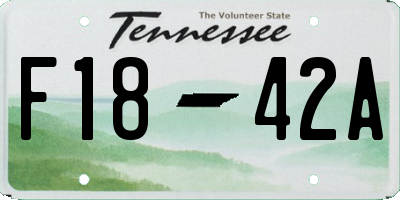 TN license plate F1842A