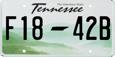TN license plate F1842B