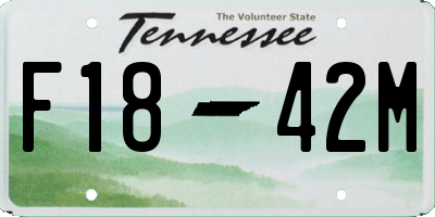 TN license plate F1842M