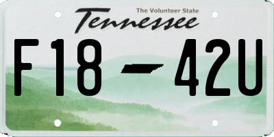 TN license plate F1842U