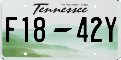 TN license plate F1842Y