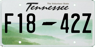 TN license plate F1842Z