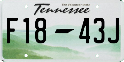 TN license plate F1843J