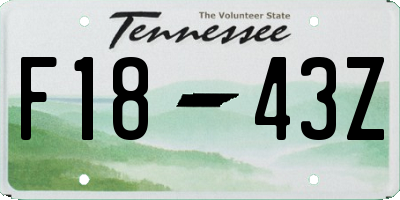 TN license plate F1843Z