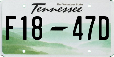 TN license plate F1847D