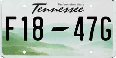 TN license plate F1847G