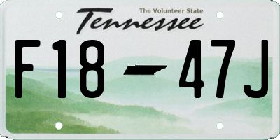 TN license plate F1847J