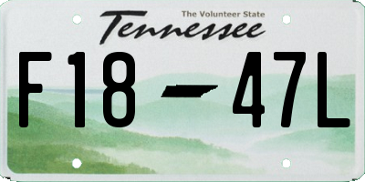 TN license plate F1847L
