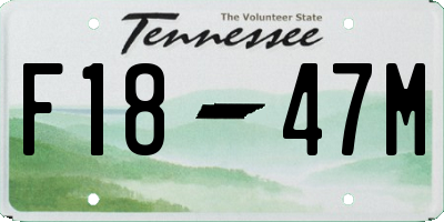 TN license plate F1847M