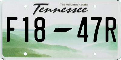 TN license plate F1847R