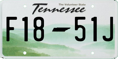 TN license plate F1851J