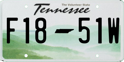 TN license plate F1851W