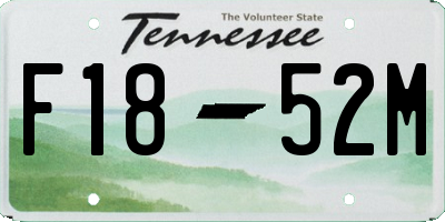 TN license plate F1852M