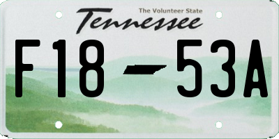 TN license plate F1853A
