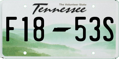 TN license plate F1853S