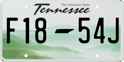 TN license plate F1854J