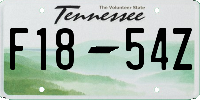 TN license plate F1854Z