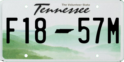 TN license plate F1857M