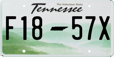 TN license plate F1857X