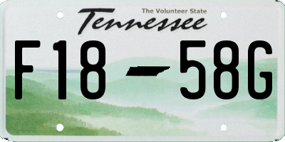 TN license plate F1858G
