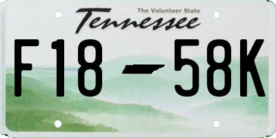 TN license plate F1858K