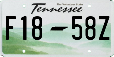 TN license plate F1858Z