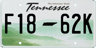 TN license plate F1862K