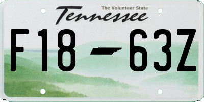 TN license plate F1863Z
