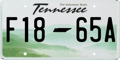 TN license plate F1865A