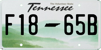 TN license plate F1865B
