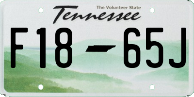 TN license plate F1865J
