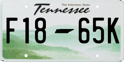 TN license plate F1865K