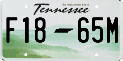 TN license plate F1865M
