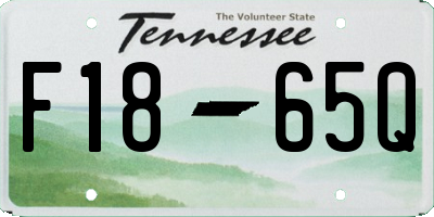 TN license plate F1865Q