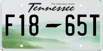 TN license plate F1865T