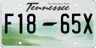 TN license plate F1865X