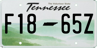 TN license plate F1865Z