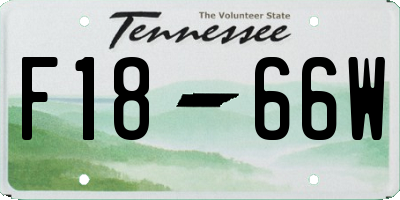 TN license plate F1866W