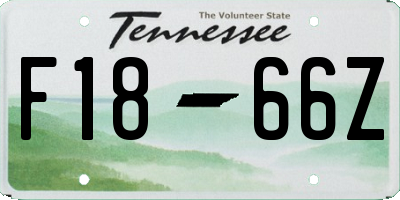 TN license plate F1866Z