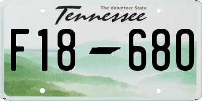 TN license plate F1868O