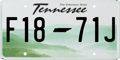 TN license plate F1871J