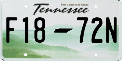 TN license plate F1872N