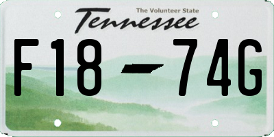 TN license plate F1874G
