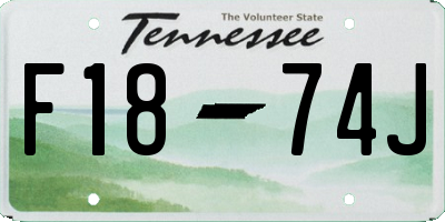 TN license plate F1874J